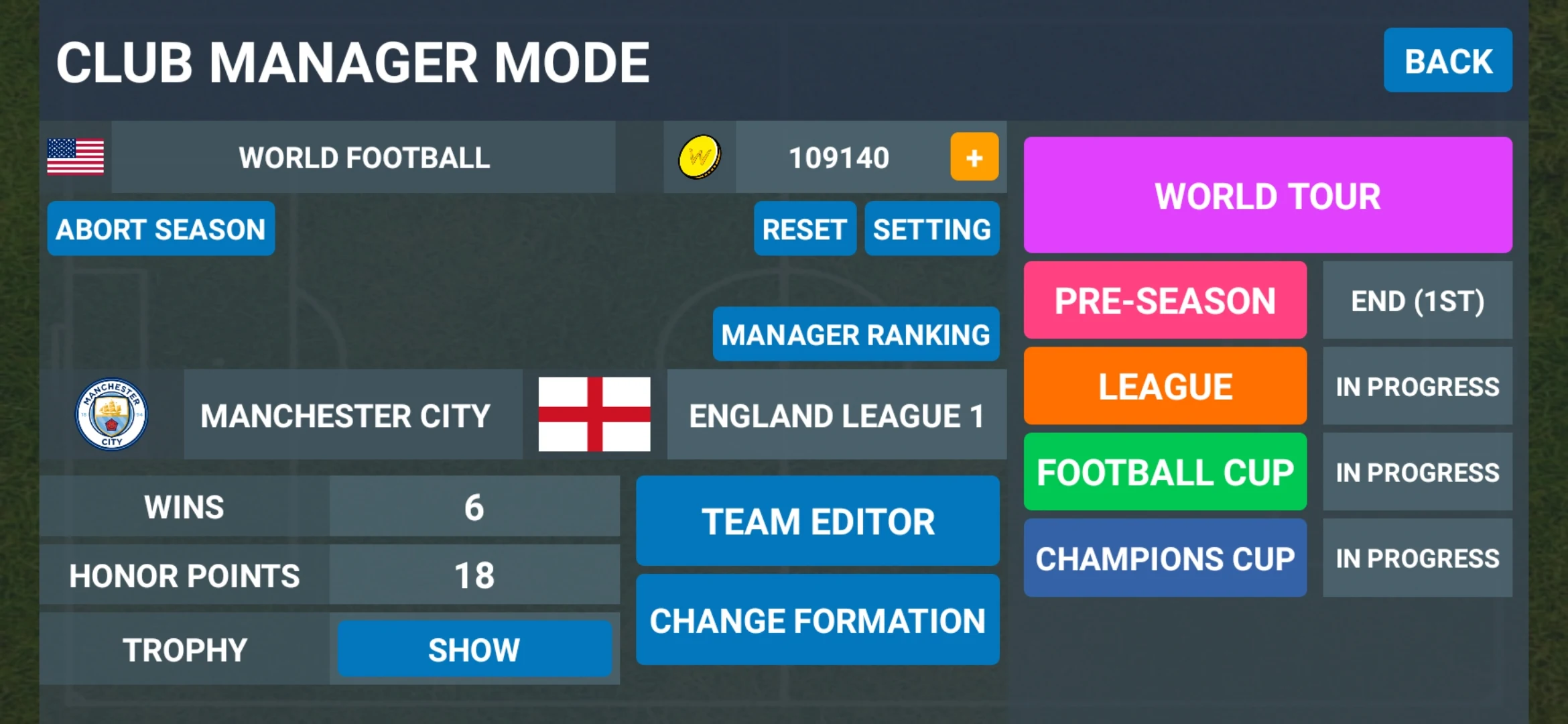 World Football Simulator screenshot