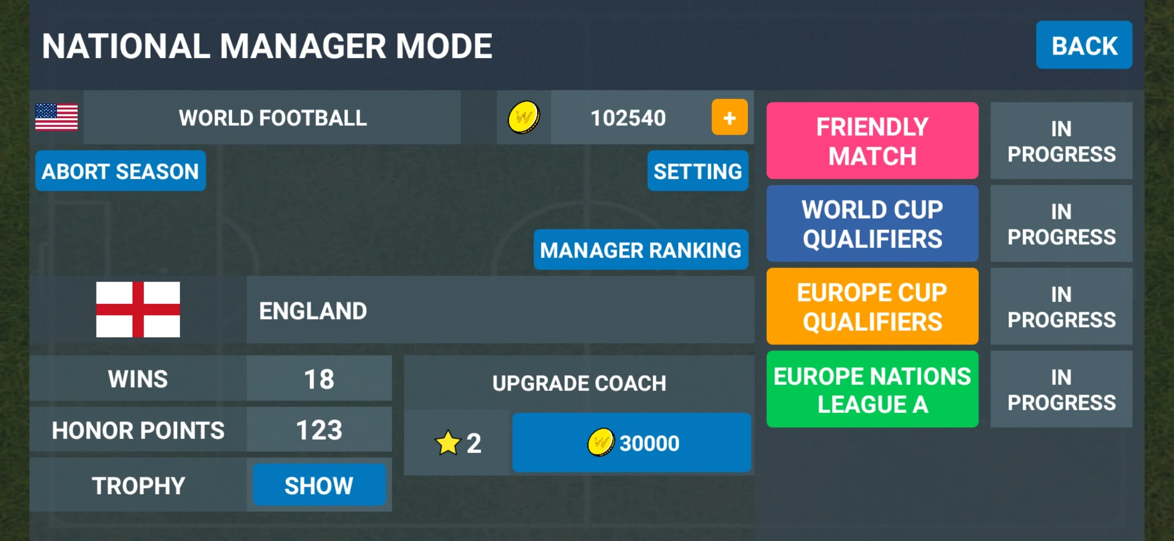 World Football Simulator screenshot