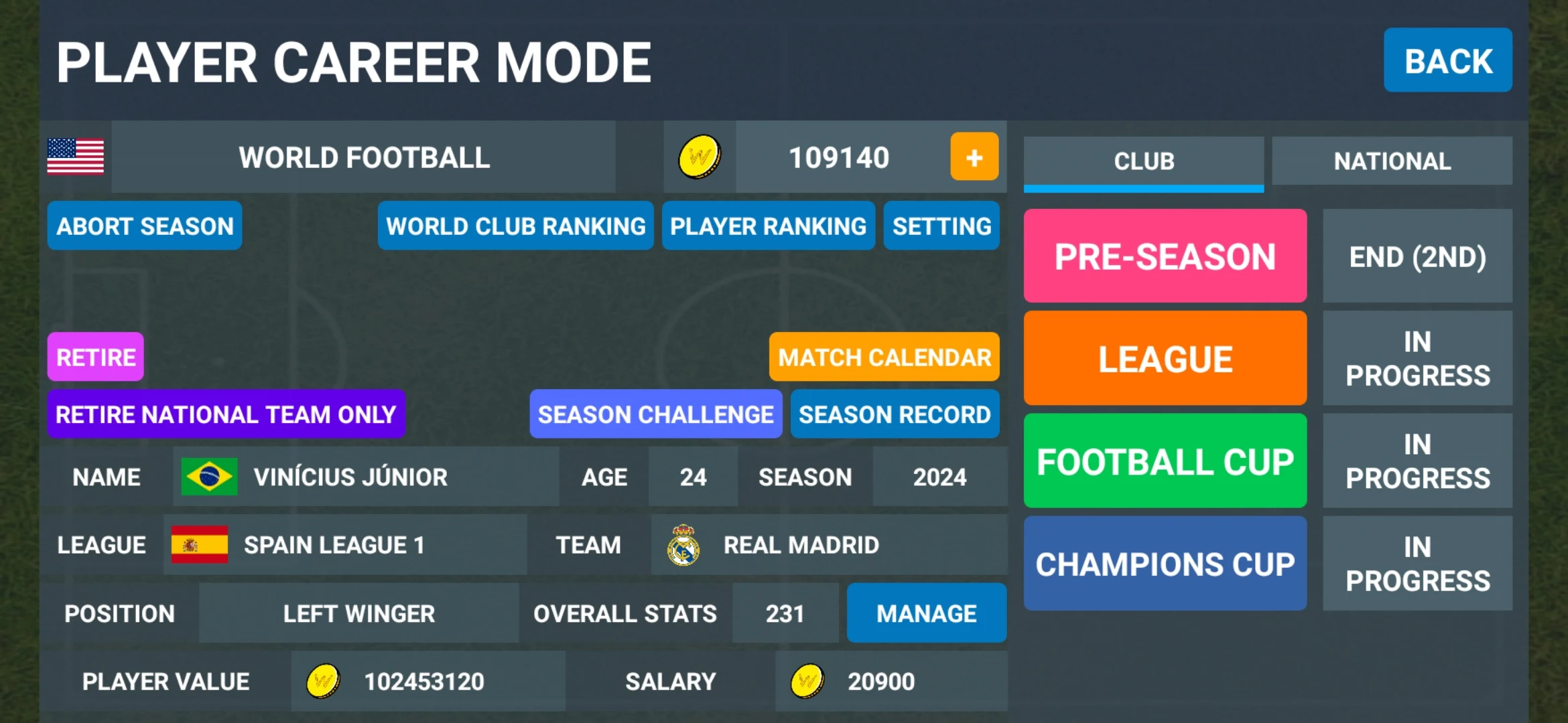 World Football Simulator screenshot